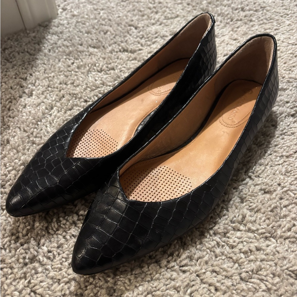 Corso Como Black Textured Flats 10M